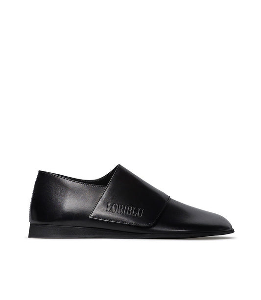 High-top black calfskin loafer