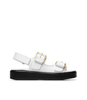 White leather sandals