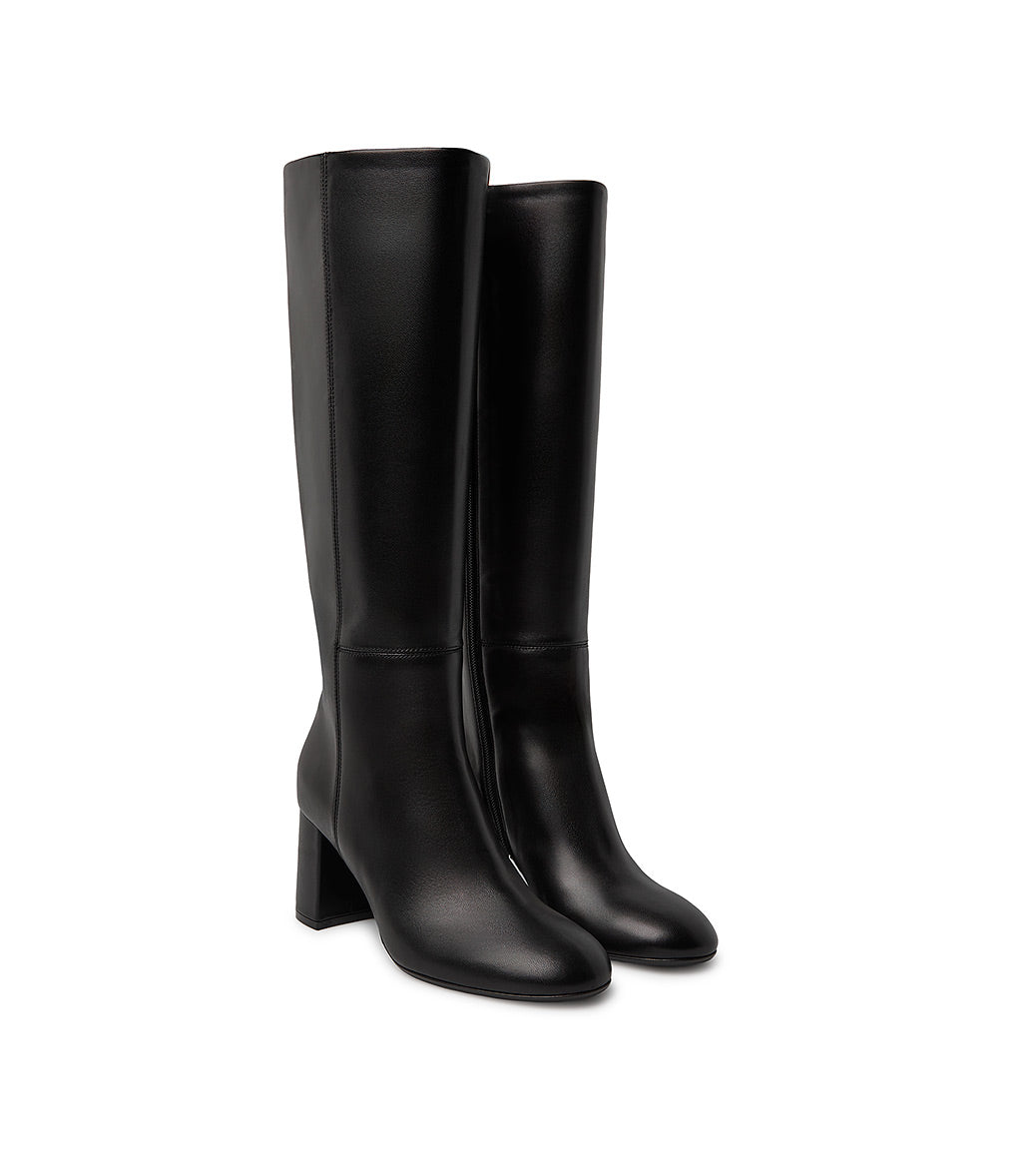 Black nappa leather boots