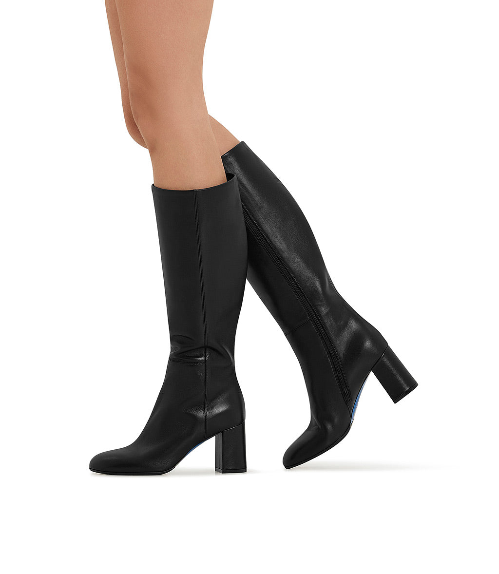 Black nappa leather boots