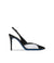 Black patent leather and plexi slingbacks
