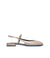 Slingback flat in vernice fango con cinturini