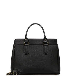 Black embossed  leathe tote bag