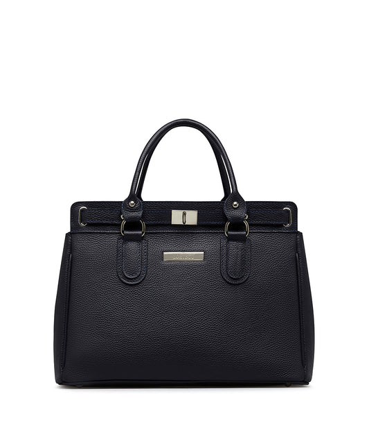 Borsa tote in pelle testurizzata blu