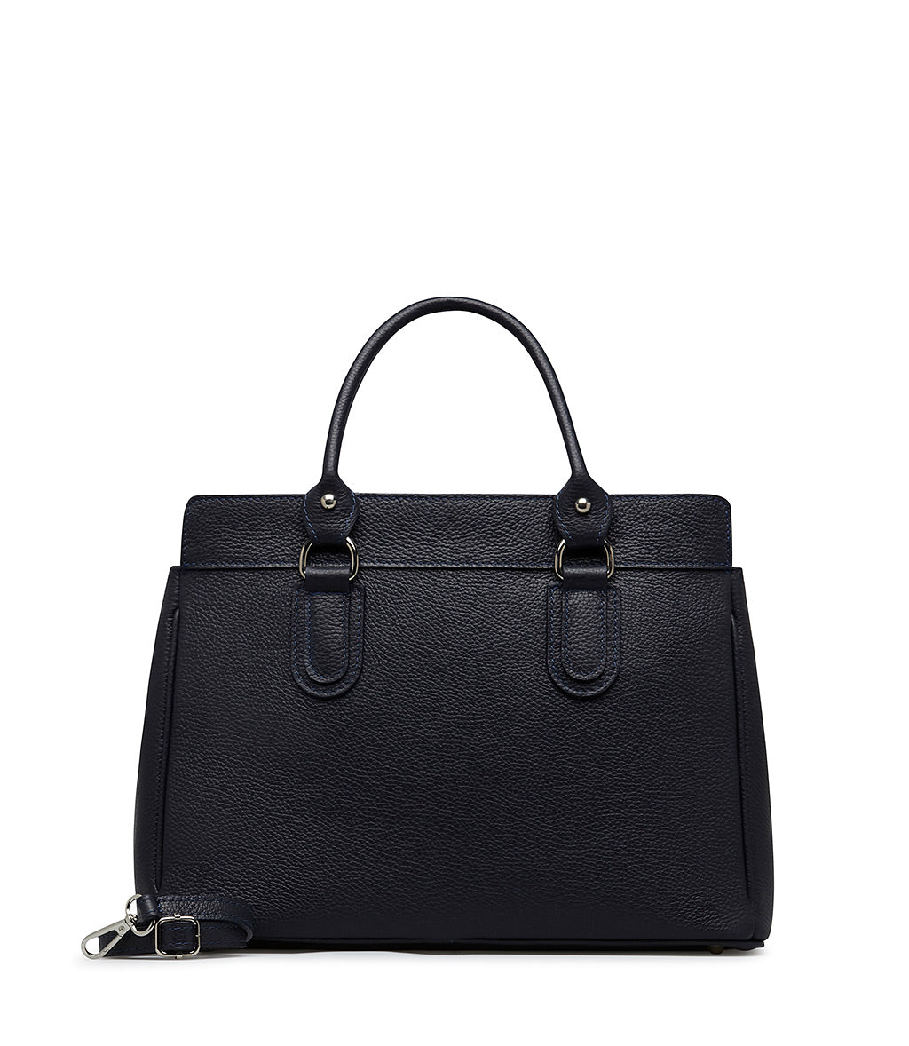 Blue embossed  leathe tote bag