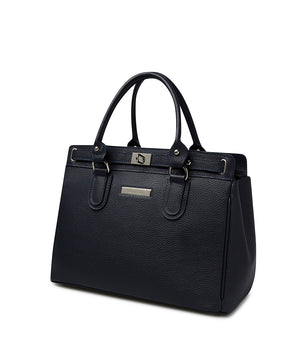 Blue embossed  leathe tote bag