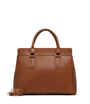 Brown embossed leathe tote bag