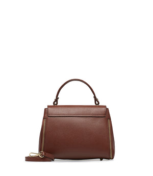 Brown grained leather hand bag 