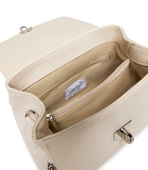 Beige grained leather hand bag 