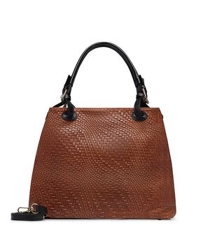 Borsa tote in pelle intrecciata marrone