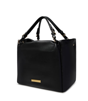 Black grained leather bag