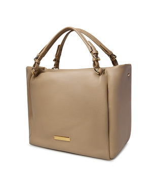 Beige grained leather bag