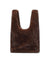 Borsa a mano in eco-pelliccia colore cioccolato
