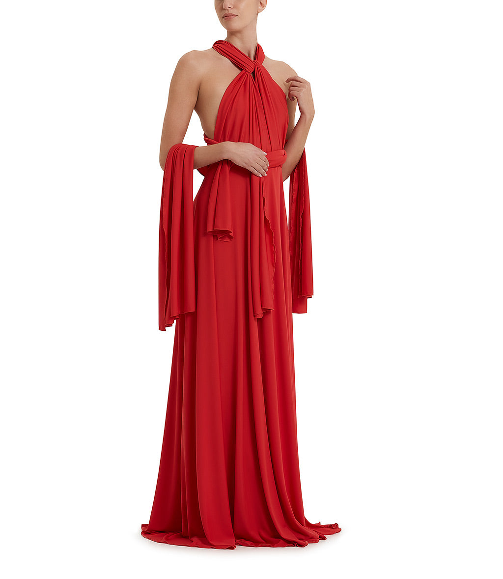 Red party dress