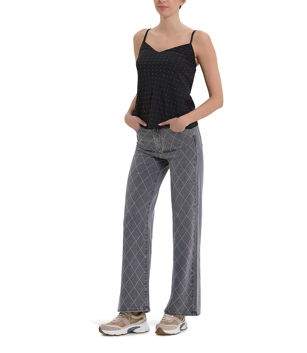 Top nero con micro cristalli